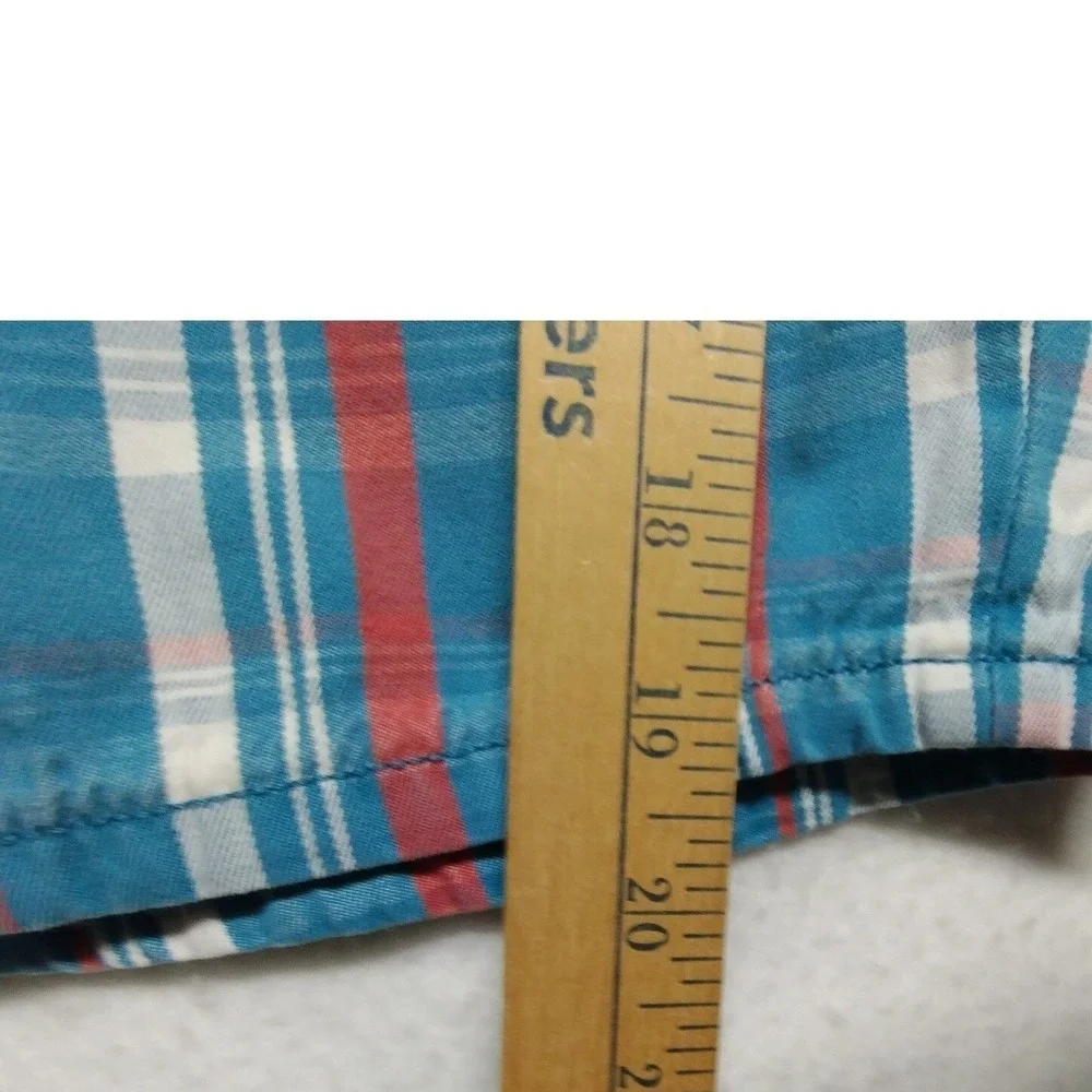 Levi Strauss & Co Plaid Shorts Men's W29 Blue Red White Flat Front Casual‎